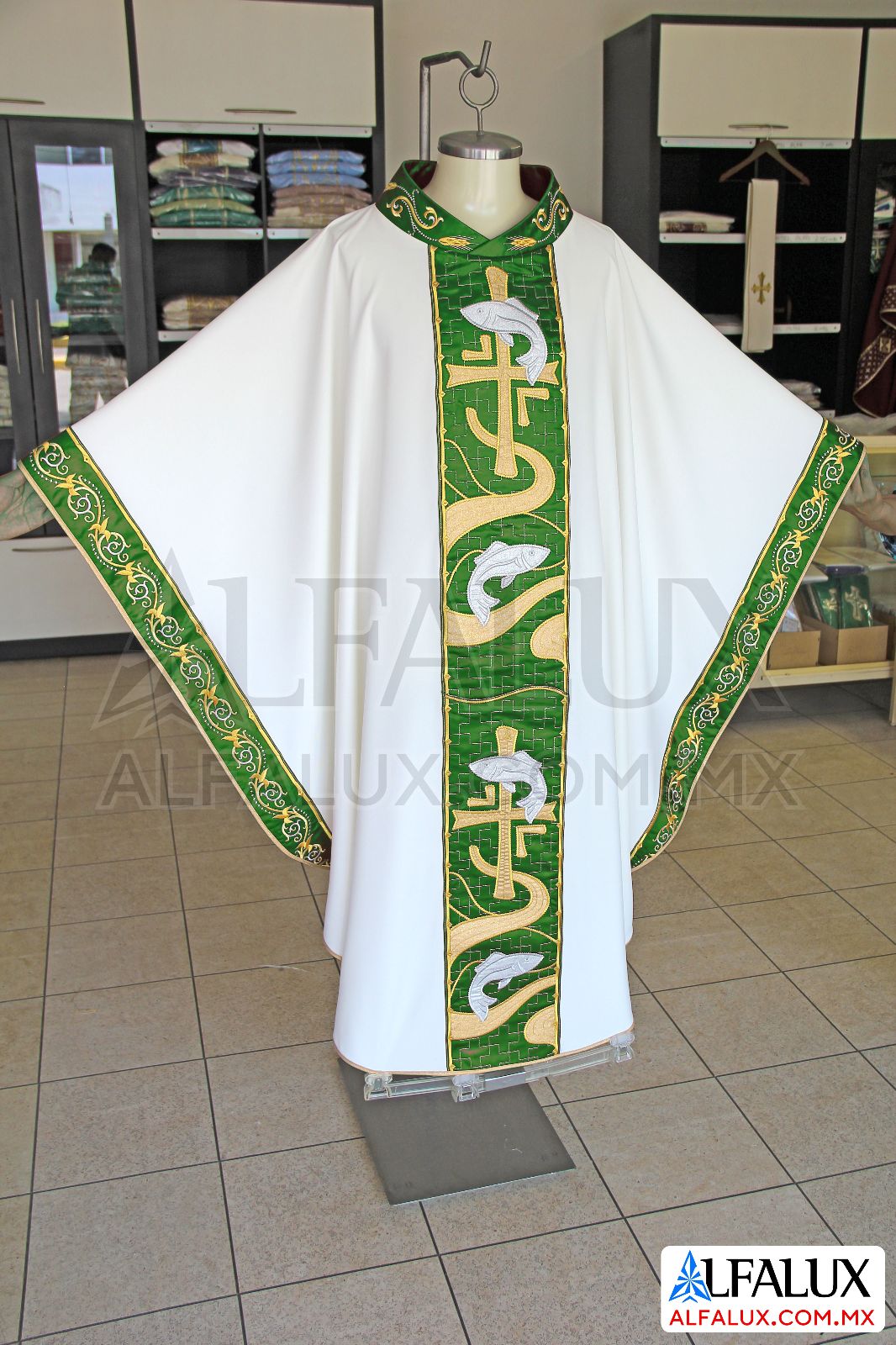 22 PECES Alfalux Casulla Laterales Blanco Verde Bandera ClloBord 141